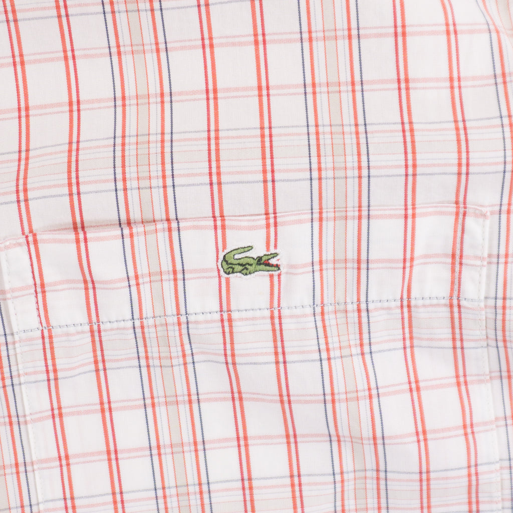 Lacoste Винтидж Карирана Риза с Къс Ръкав
