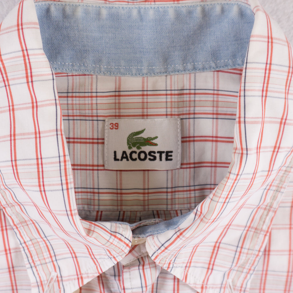 Lacoste Винтидж Карирана Риза с Къс Ръкав