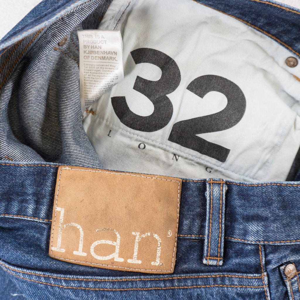 Han Kjobenhavn Сини Selvedge Дънки