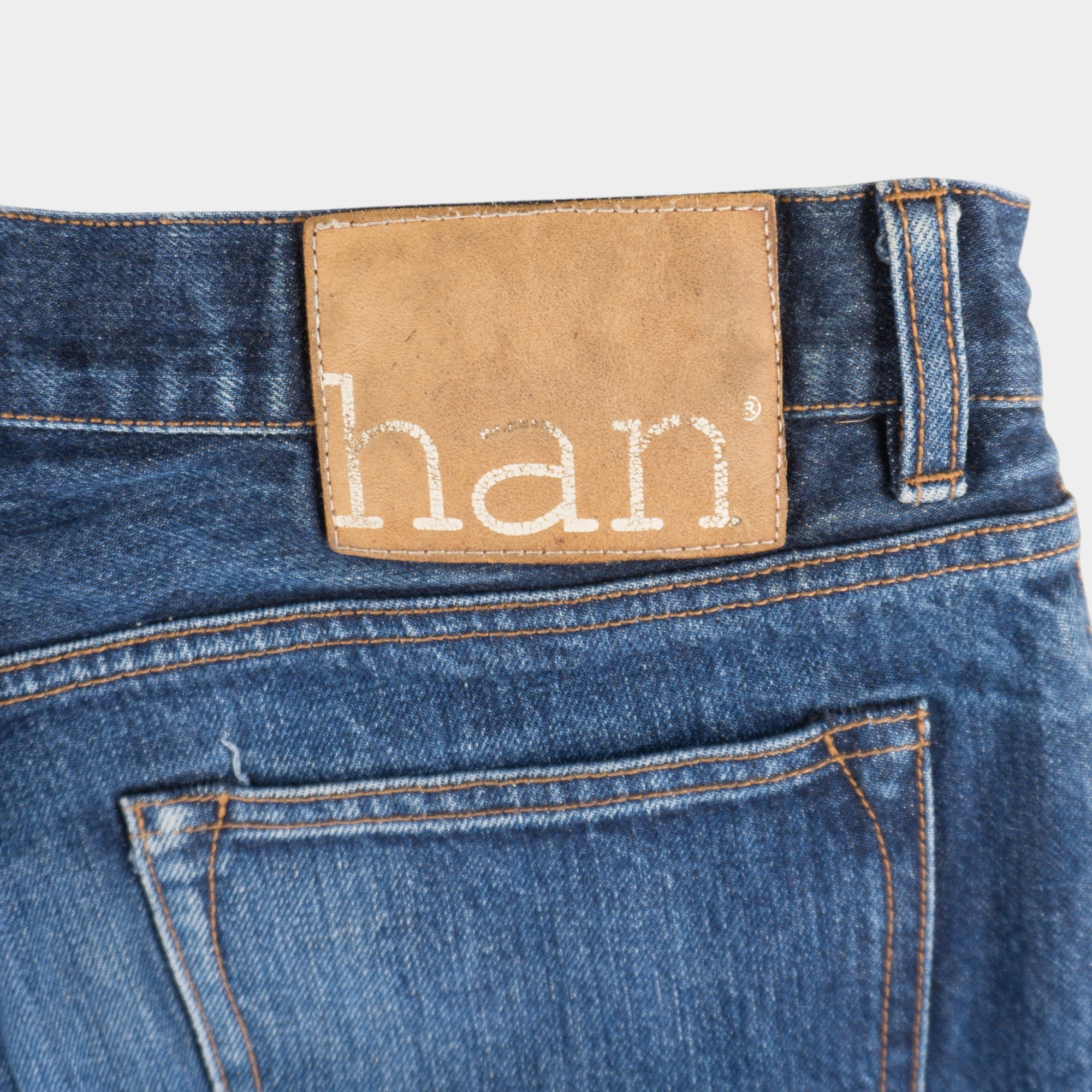 Han Kjobenhavn Сини Selvedge Дънки