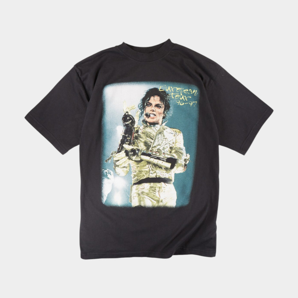 Michael Jackson Винтидж Черна Тениска с Графика