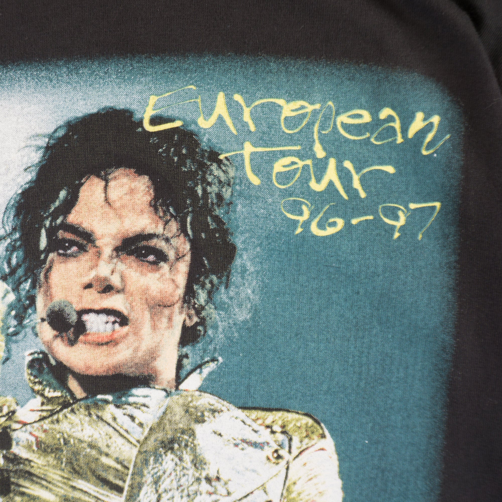 Michael Jackson Винтидж Черна Тениска с Графика