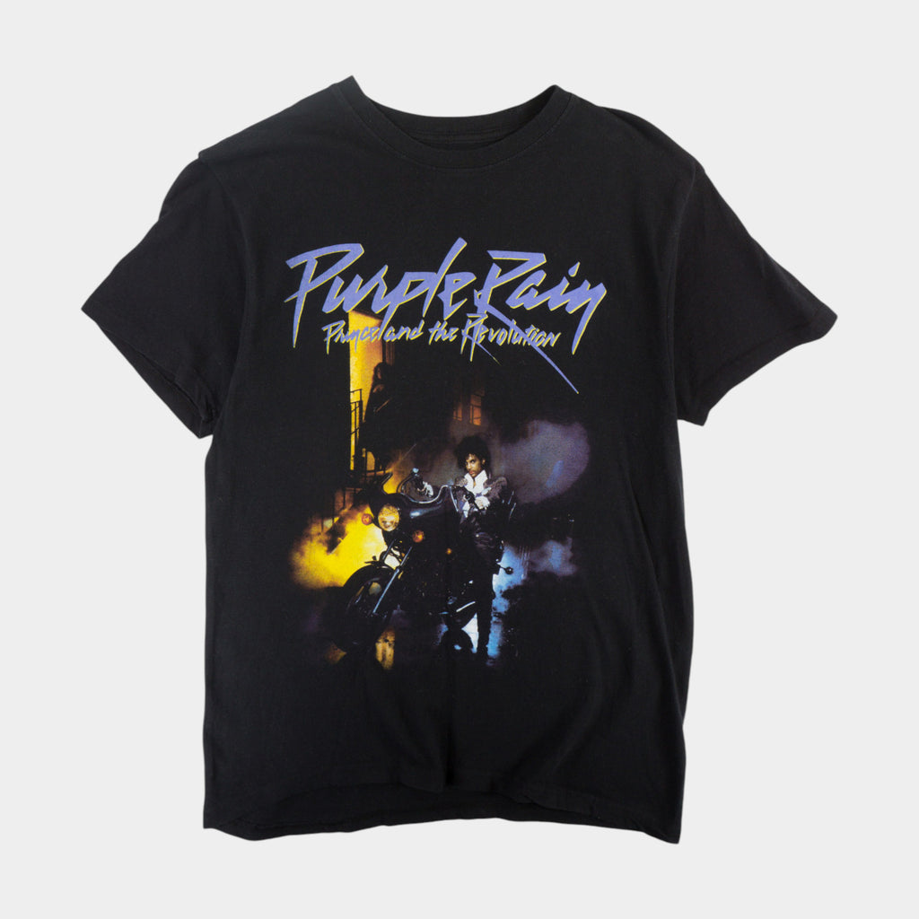 Prince Purple Rain Черна Тениска с Графика