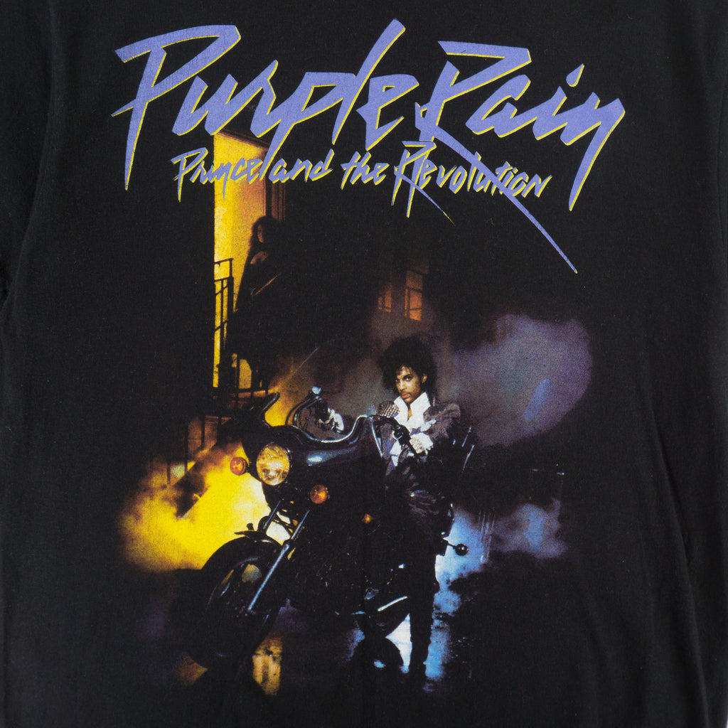 Prince Purple Rain Черна Тениска с Графика