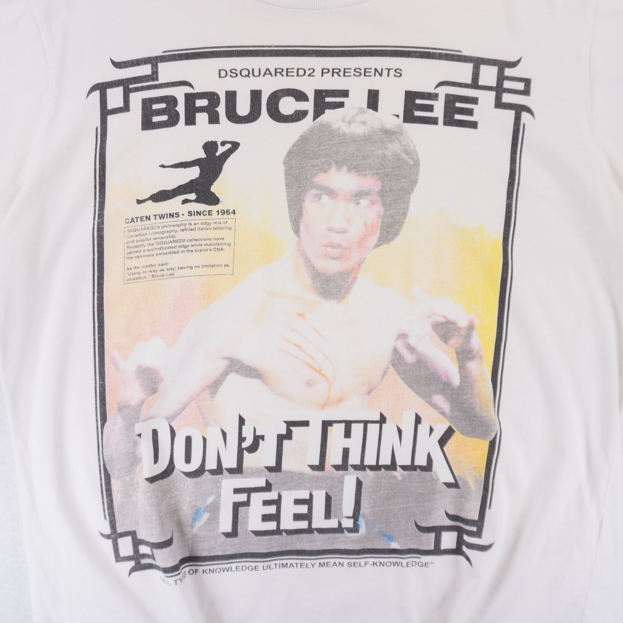 DSQUARED2 X Bruce Lee Бяла Тениска с Графика