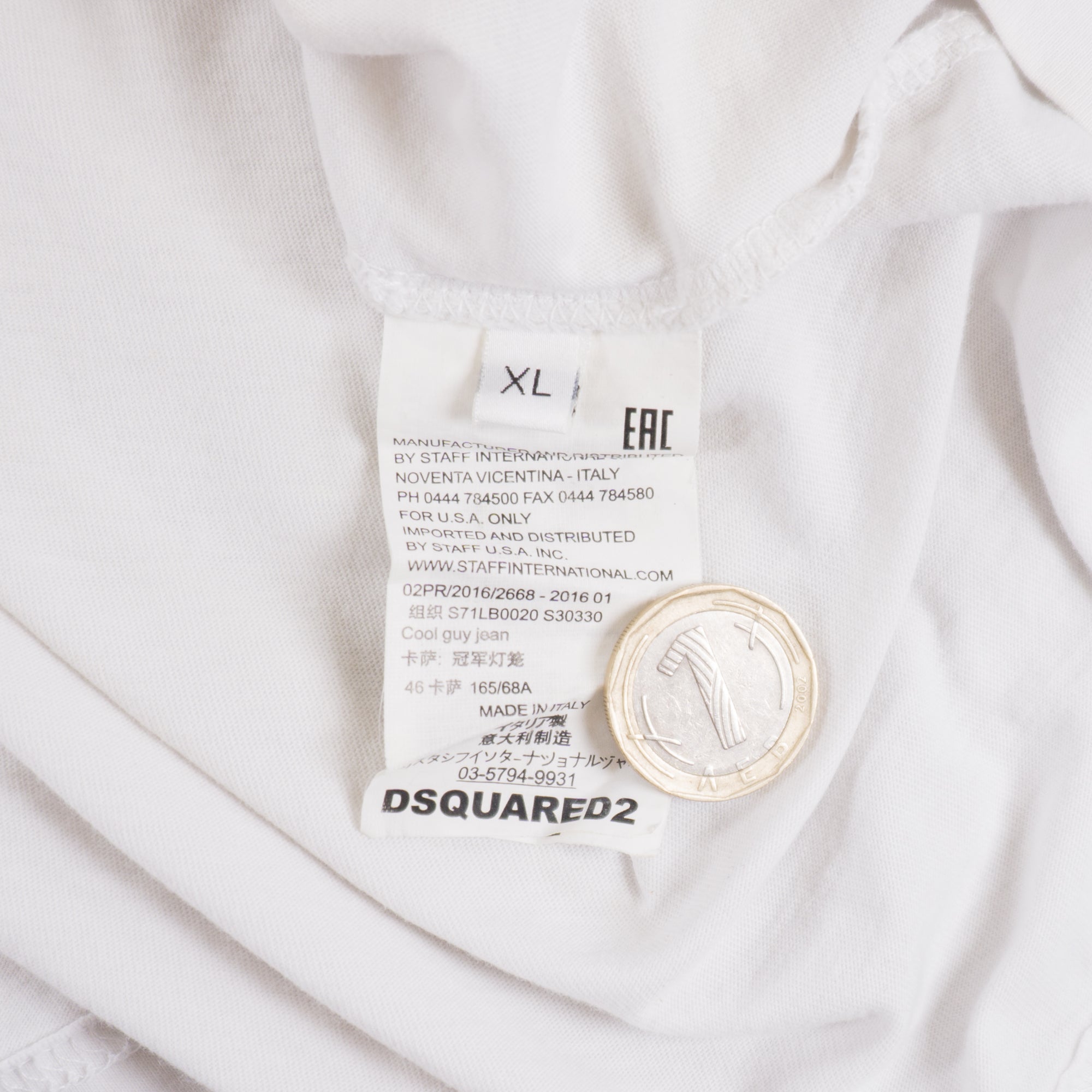 DSQUARED2 X Bruce Lee Бяла Тениска с Графика