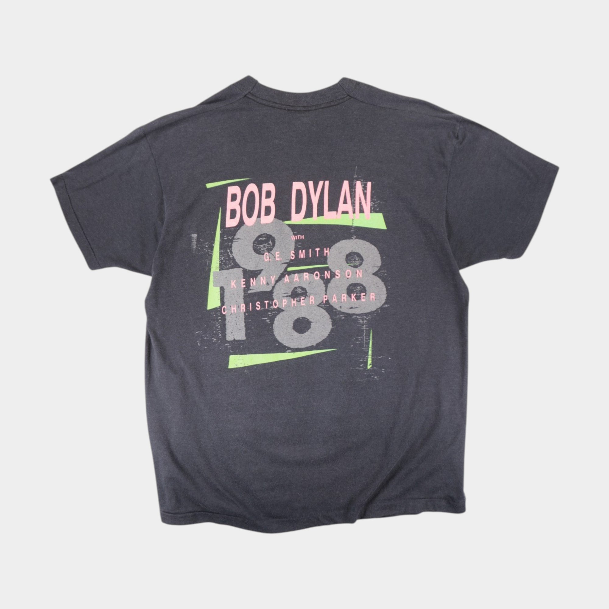 Bob Dylan Винтидж Сива Тениска Единичен Шев с Графика от 1988г