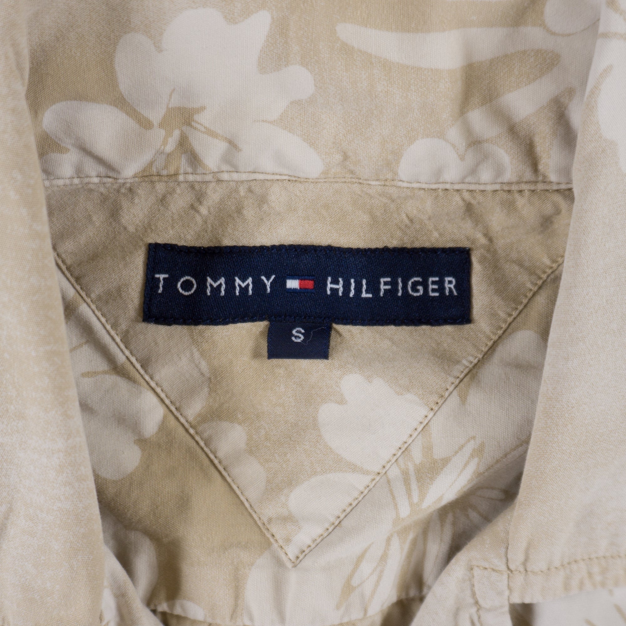 Tommy Hilfiger Винтидж Бежова Връхна Риза с Дълъг Ръкав