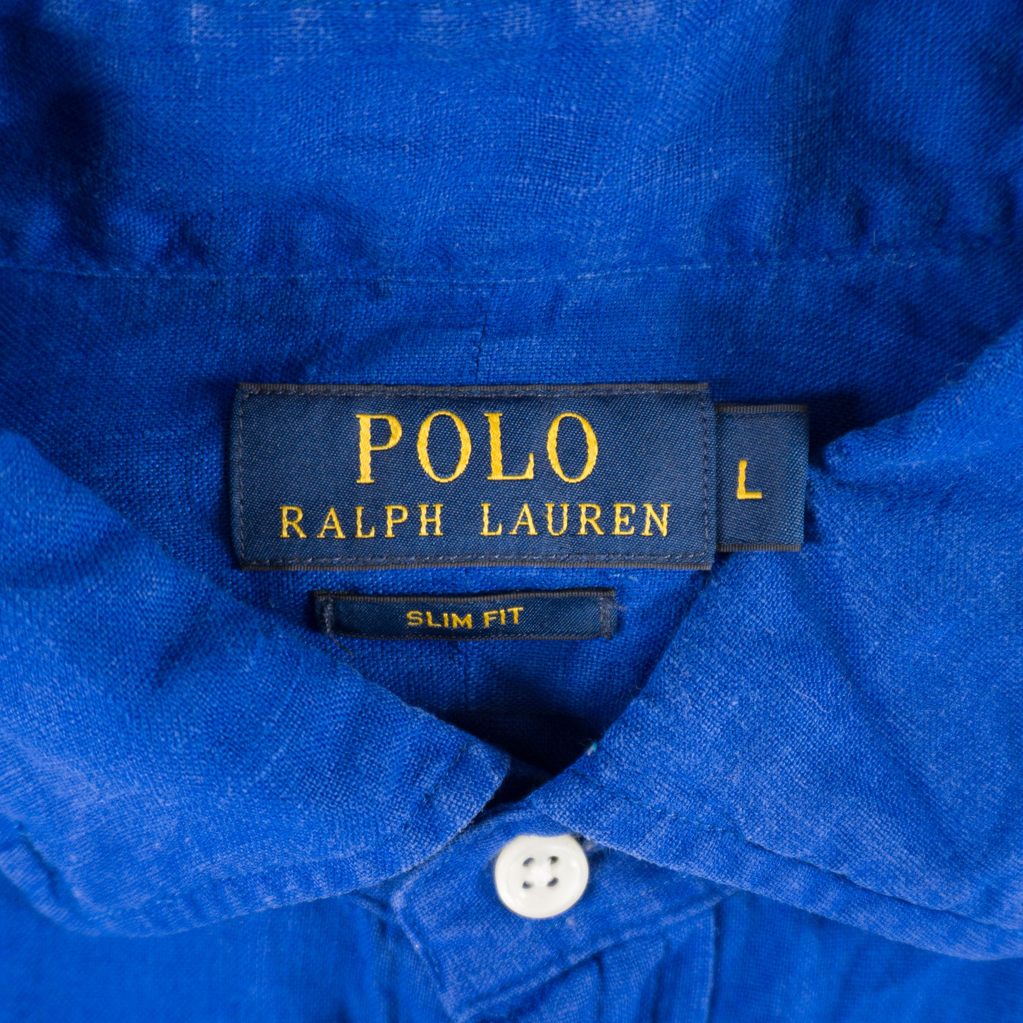 Polo Ralph Lauren Синя Ленена Риза с Дълъг Ръкав