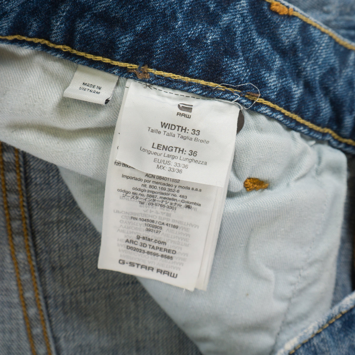 G-Star Raw ARC 3D Tapered Distressed Сини Дънки