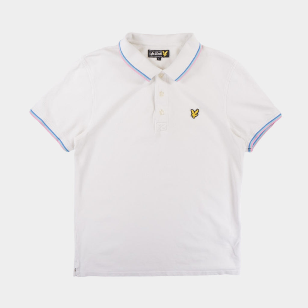 Lyle & Scott Бяла Тениска с Яка