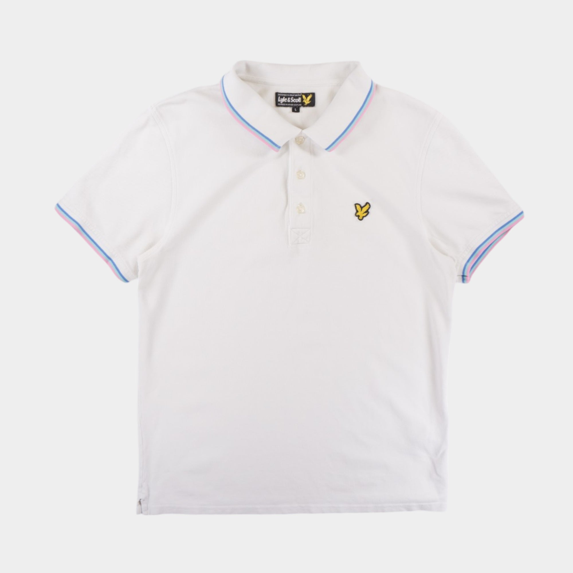 Lyle & Scott Бяла Тениска с Яка