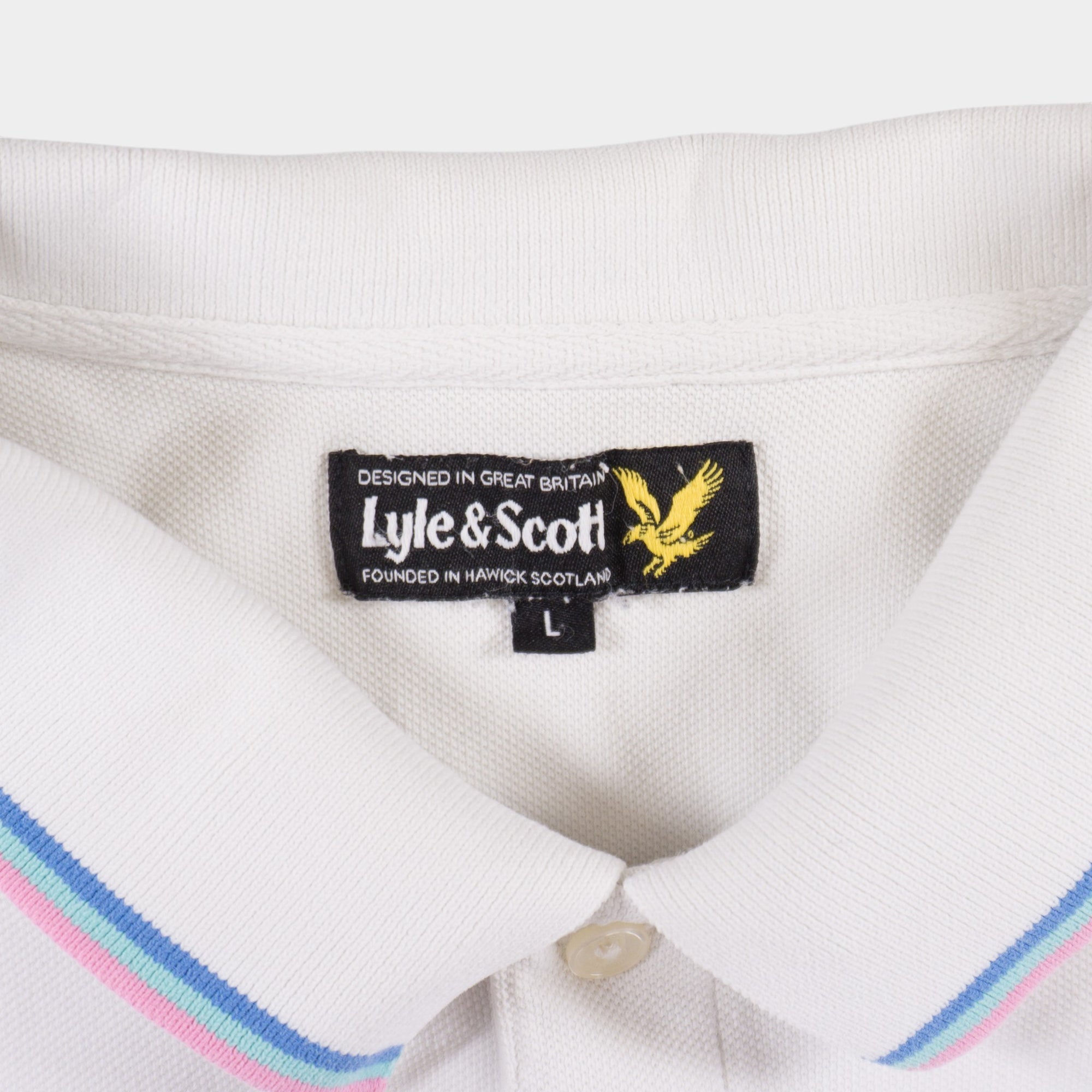 Lyle & Scott Бяла Тениска с Яка