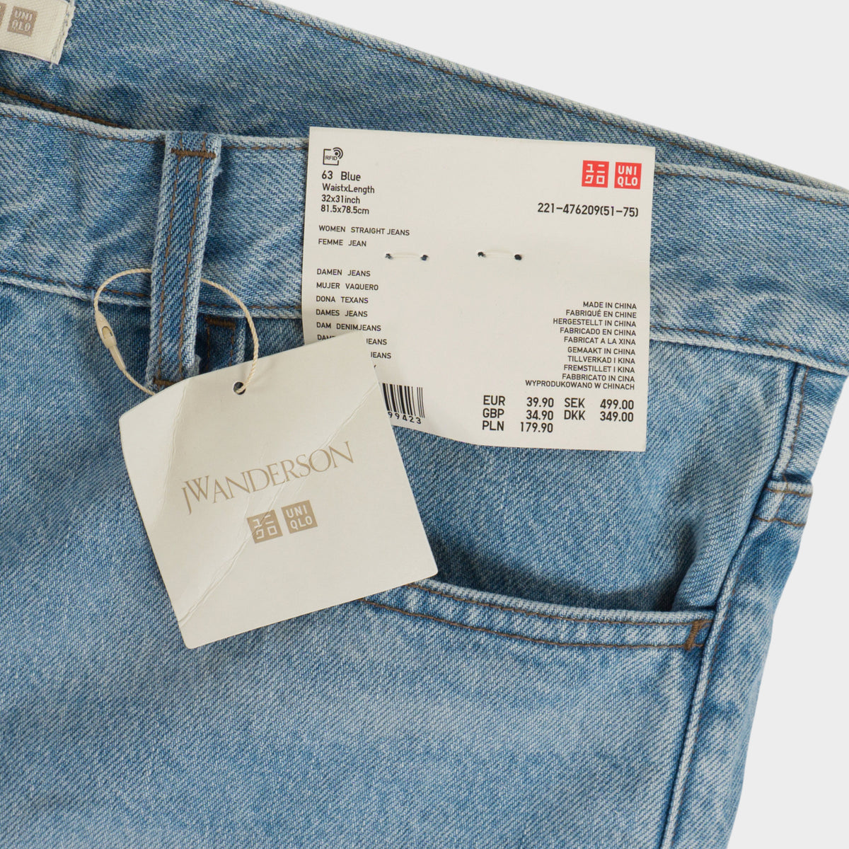 Uniqlo X JW Anderson Сини Дънки