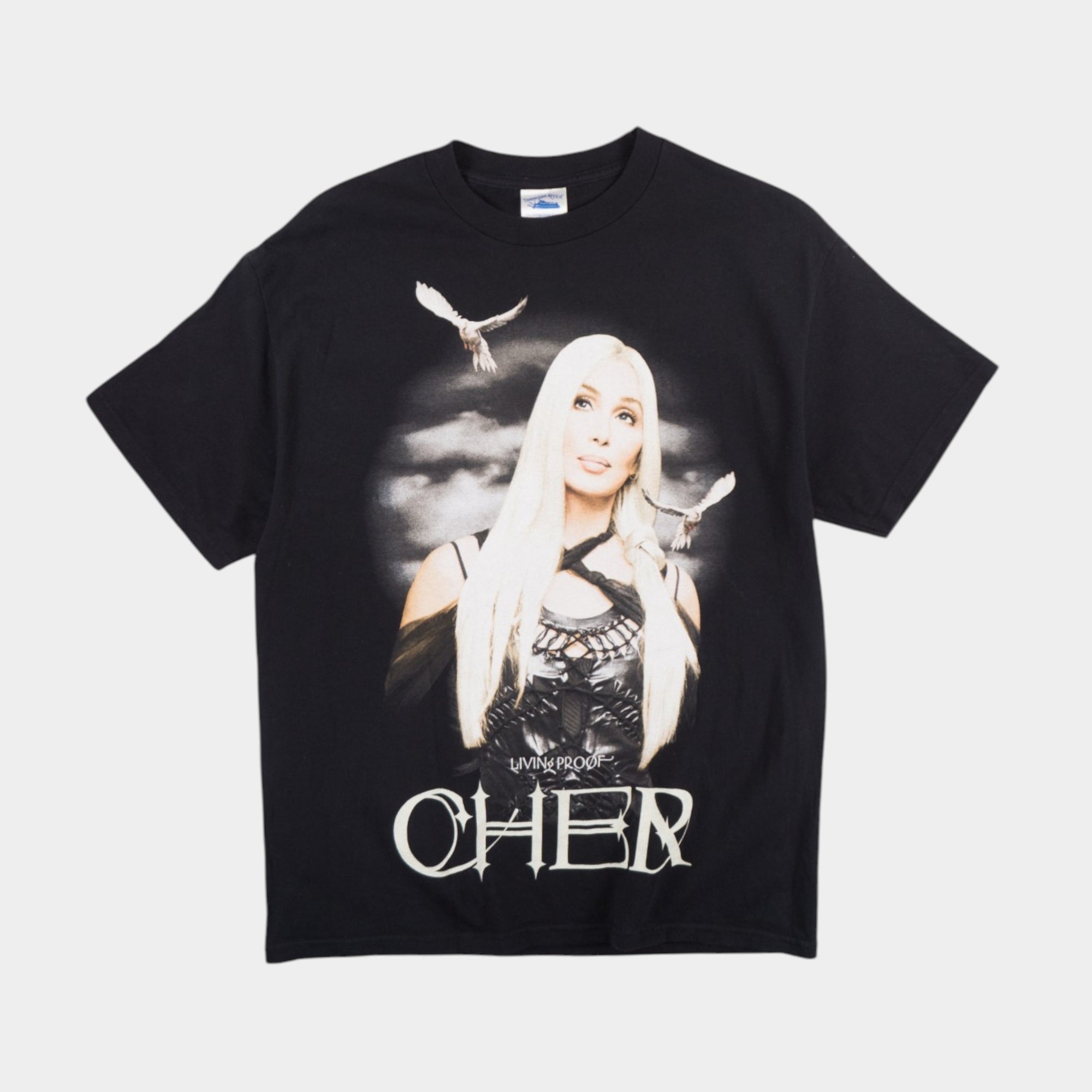 Cher Винтидж Черна Тениска с Графика