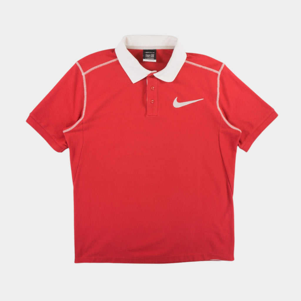 Nike Golf Винтидж Червена Тениска с Яка
