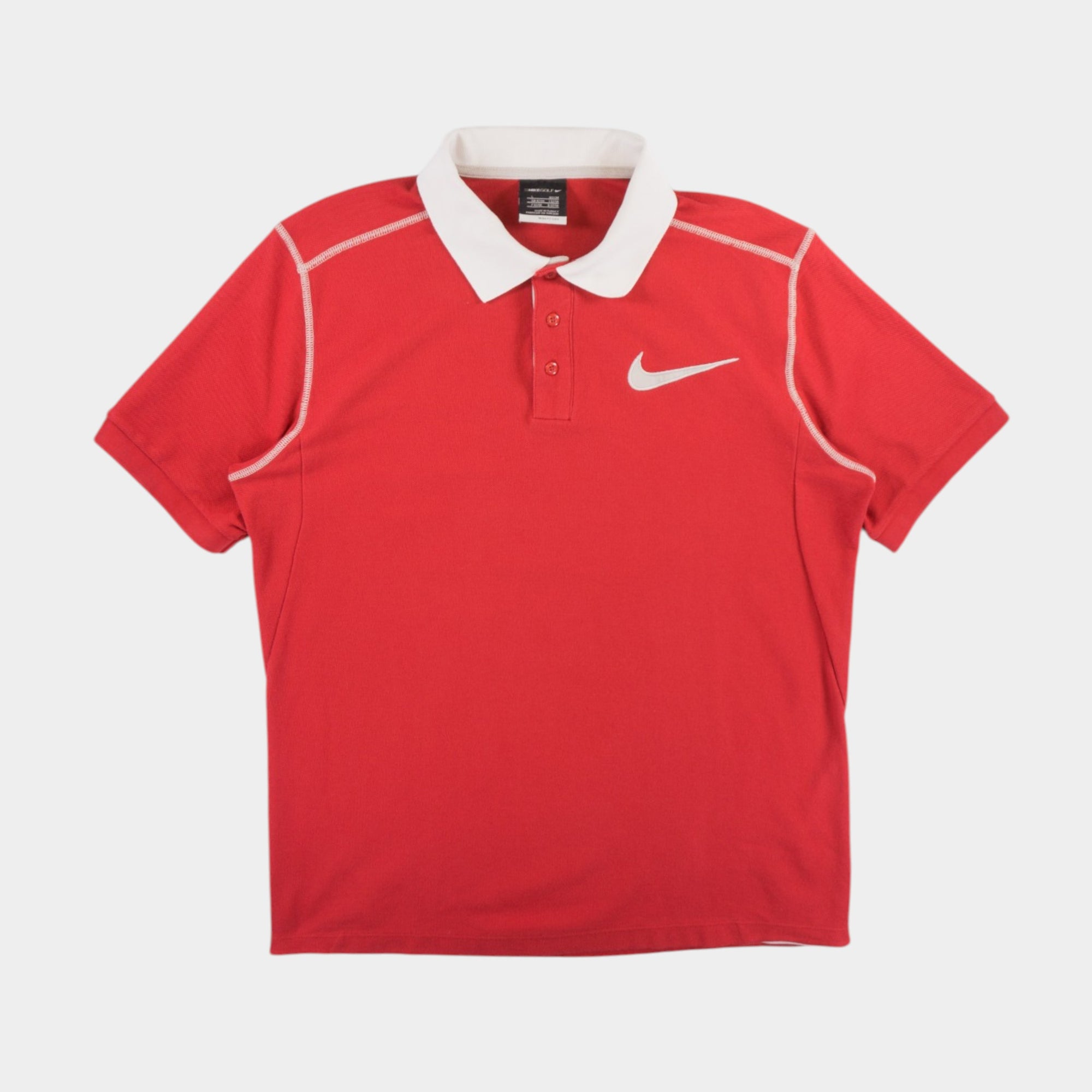 Nike Golf Винтидж Червена Тениска с Яка