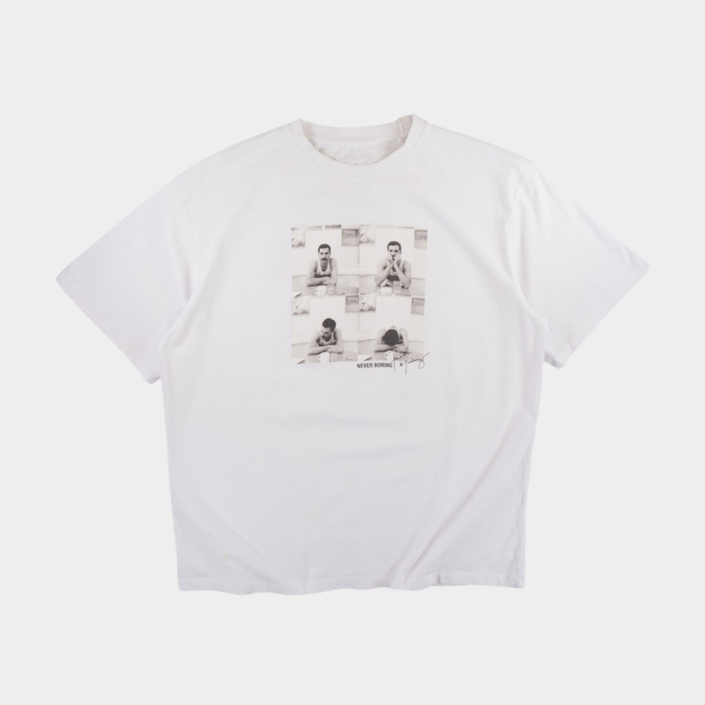 Pull & Bear X Freddie Mercury Бяла Тениска с Графика