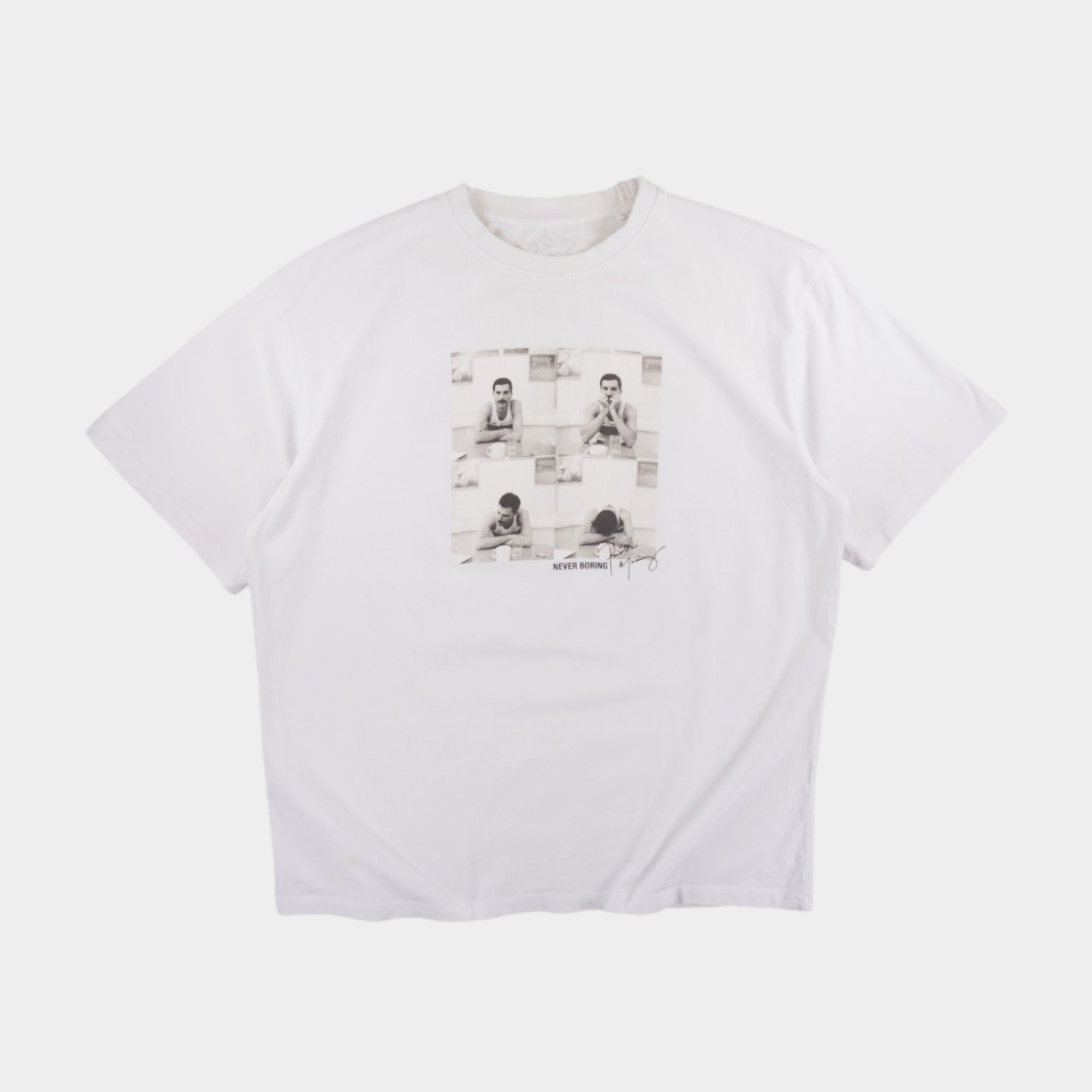 Pull & Bear X Freddie Mercury Бяла Тениска с Графика