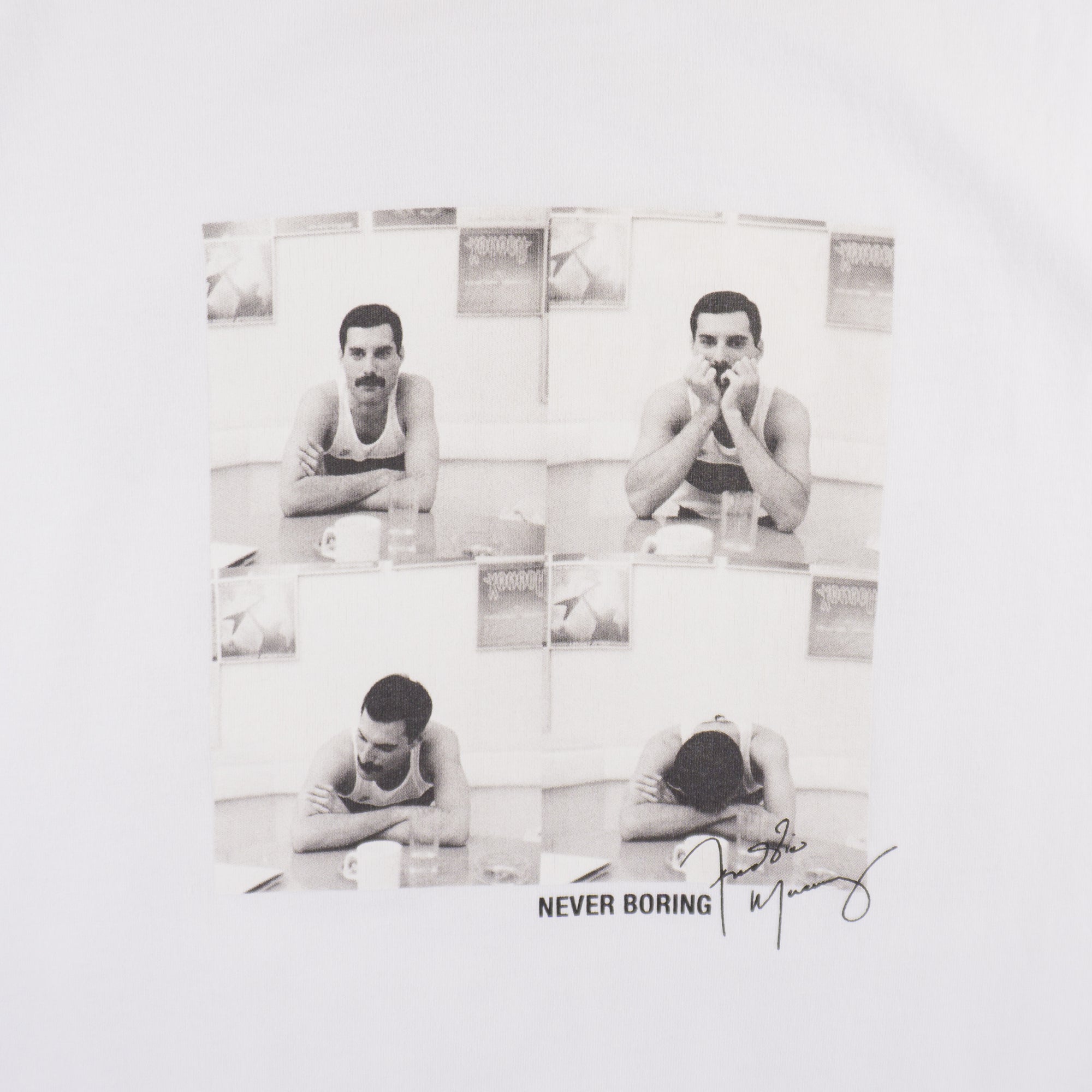 Pull & Bear X Freddie Mercury Бяла Тениска с Графика