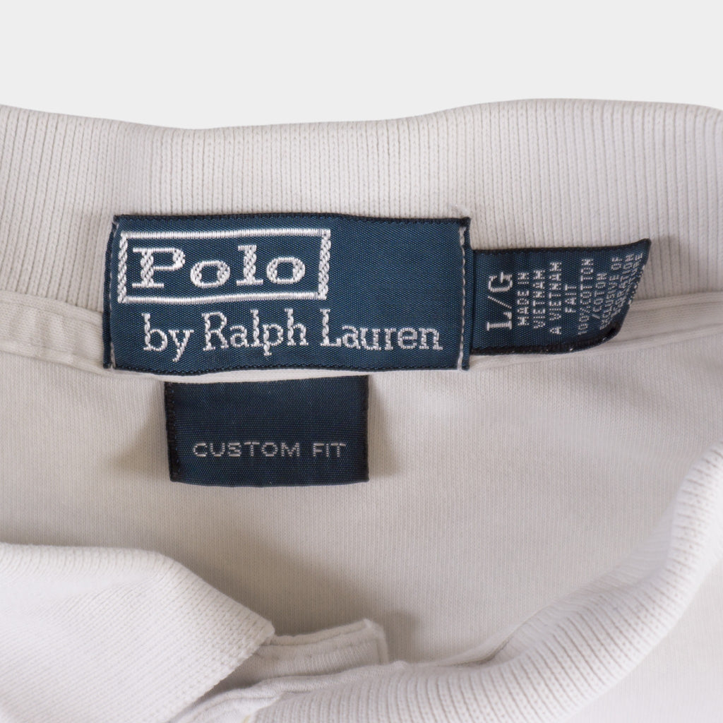 Polo Ralph Lauren Винтидж Бяла Тениска с Яка