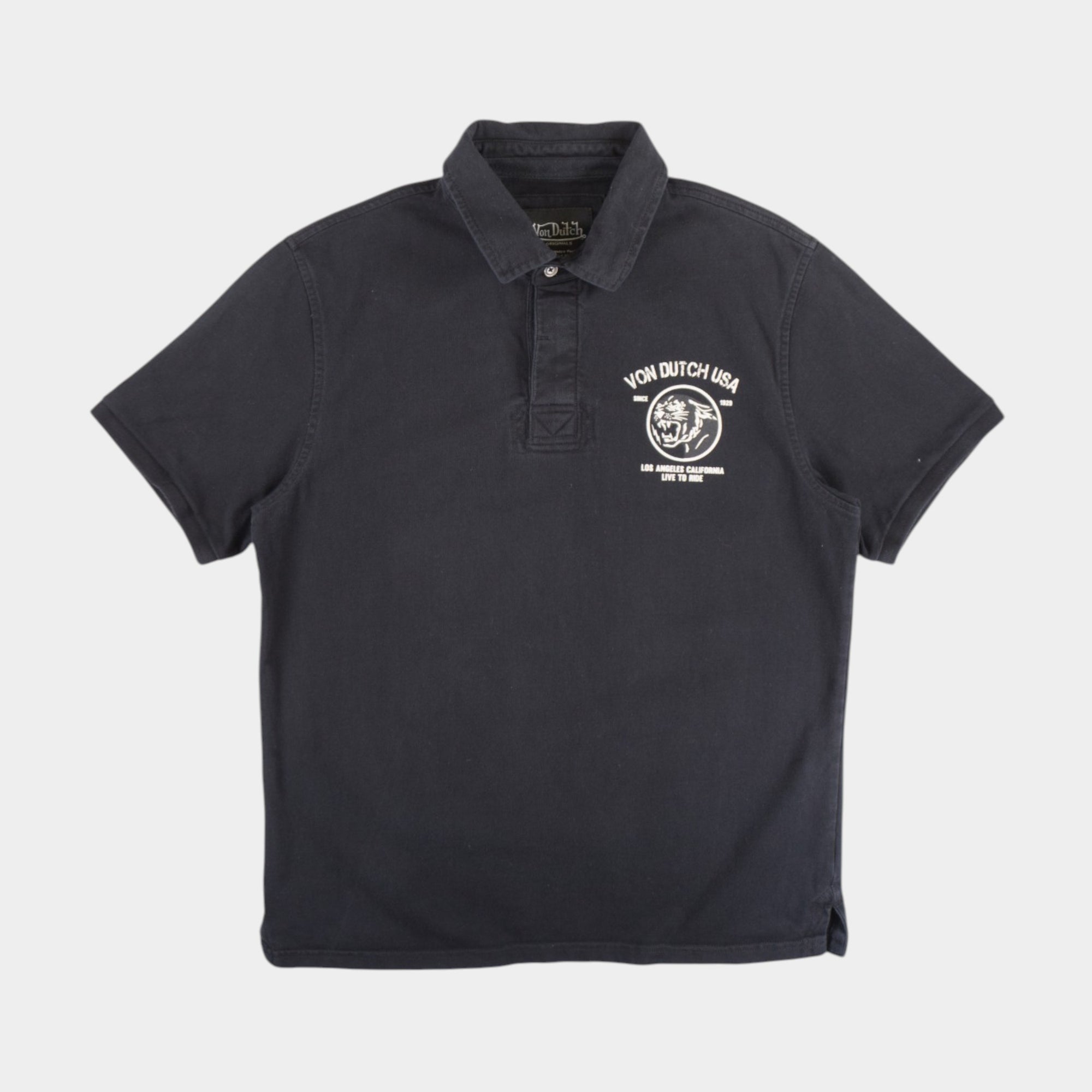 Von Dutch Черна Тениска с Яка