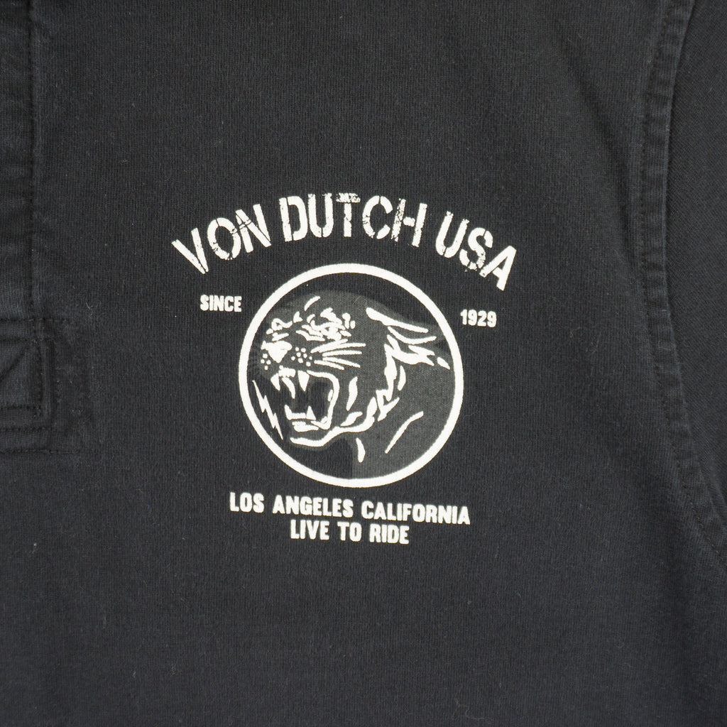 Von Dutch Черна Тениска с Яка