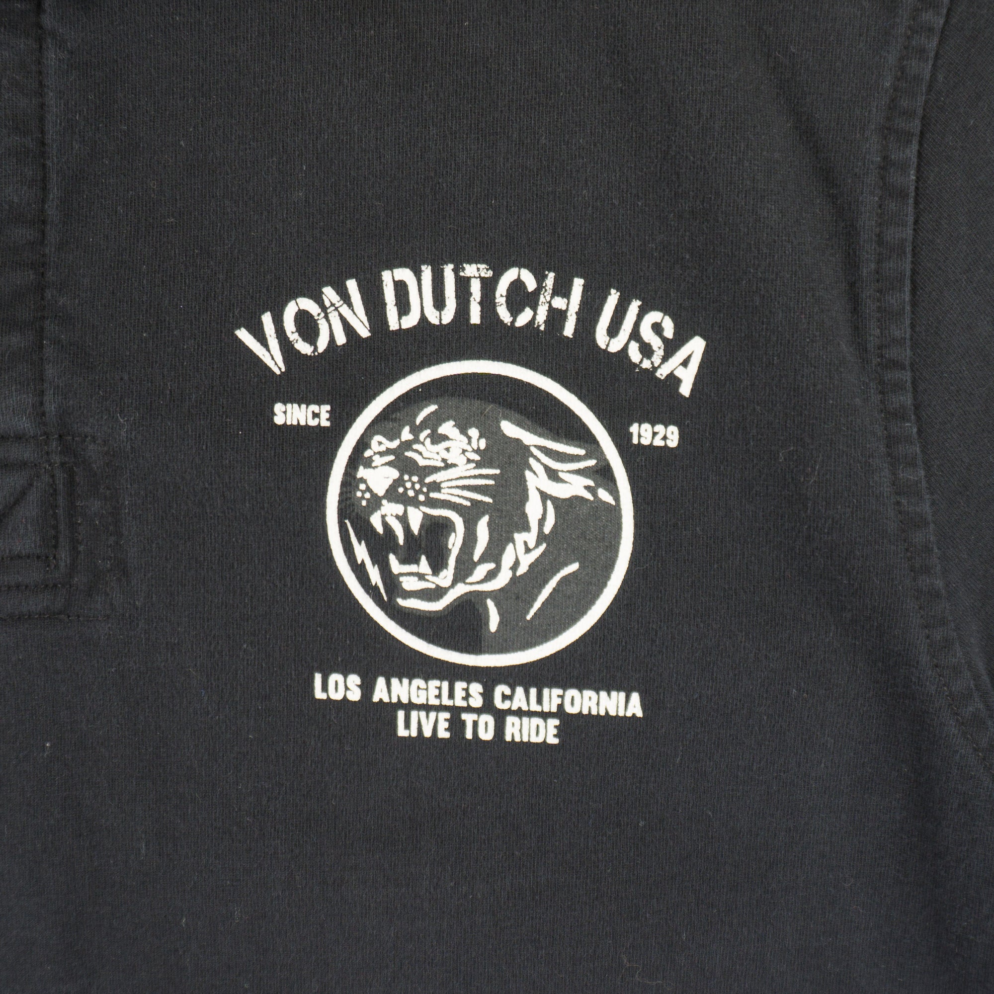 Von Dutch Черна Тениска с Яка