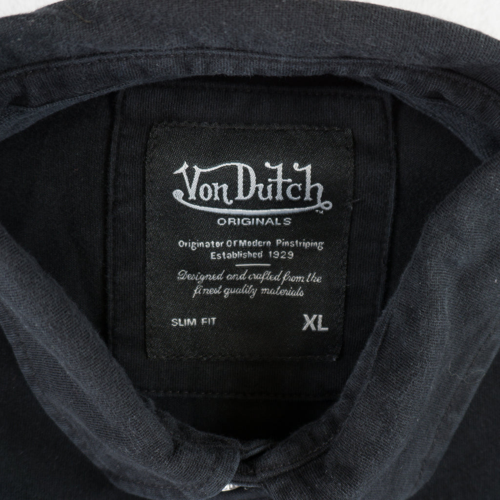 Von Dutch Черна Тениска с Яка