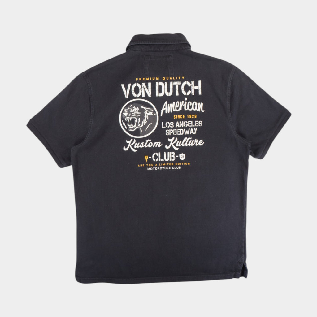 Von Dutch Черна Тениска с Яка