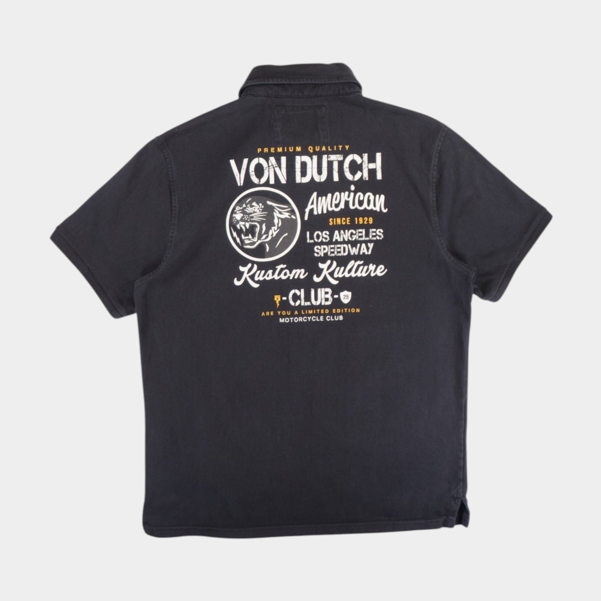 Von Dutch Черна Тениска с Яка