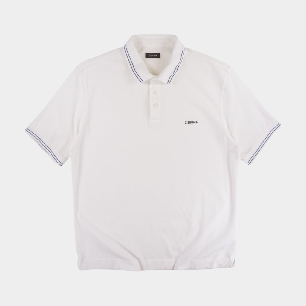 Z Zegna Бяла Тениска с Яка