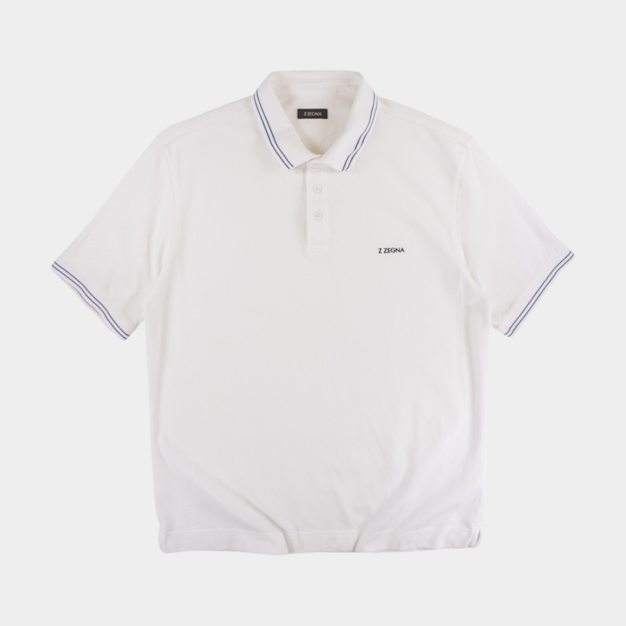 Z Zegna Бяла Тениска с Яка