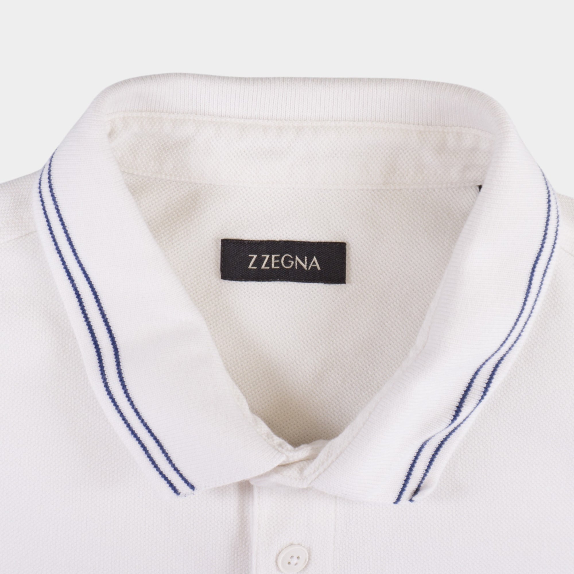 Z Zegna Бяла Тениска с Яка