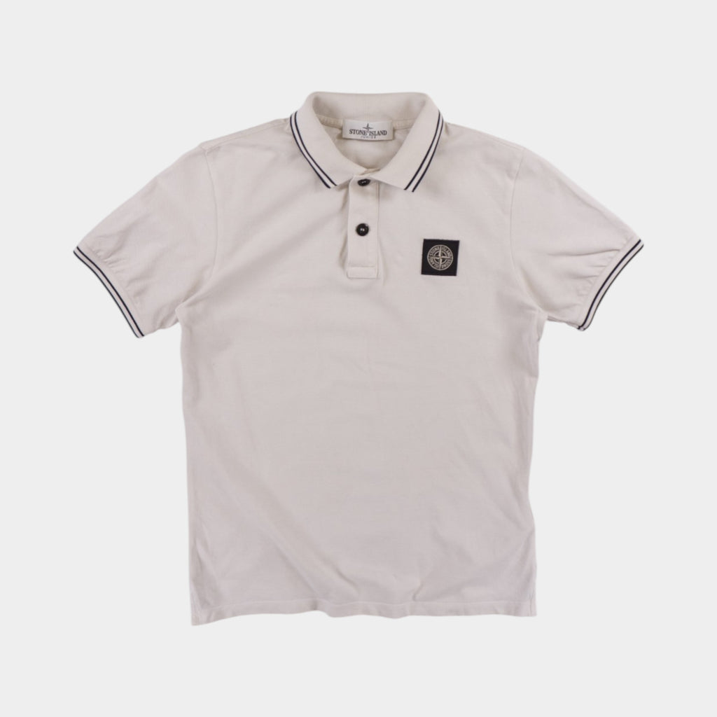 Stone Island Junior Бяла Тениска с Яка