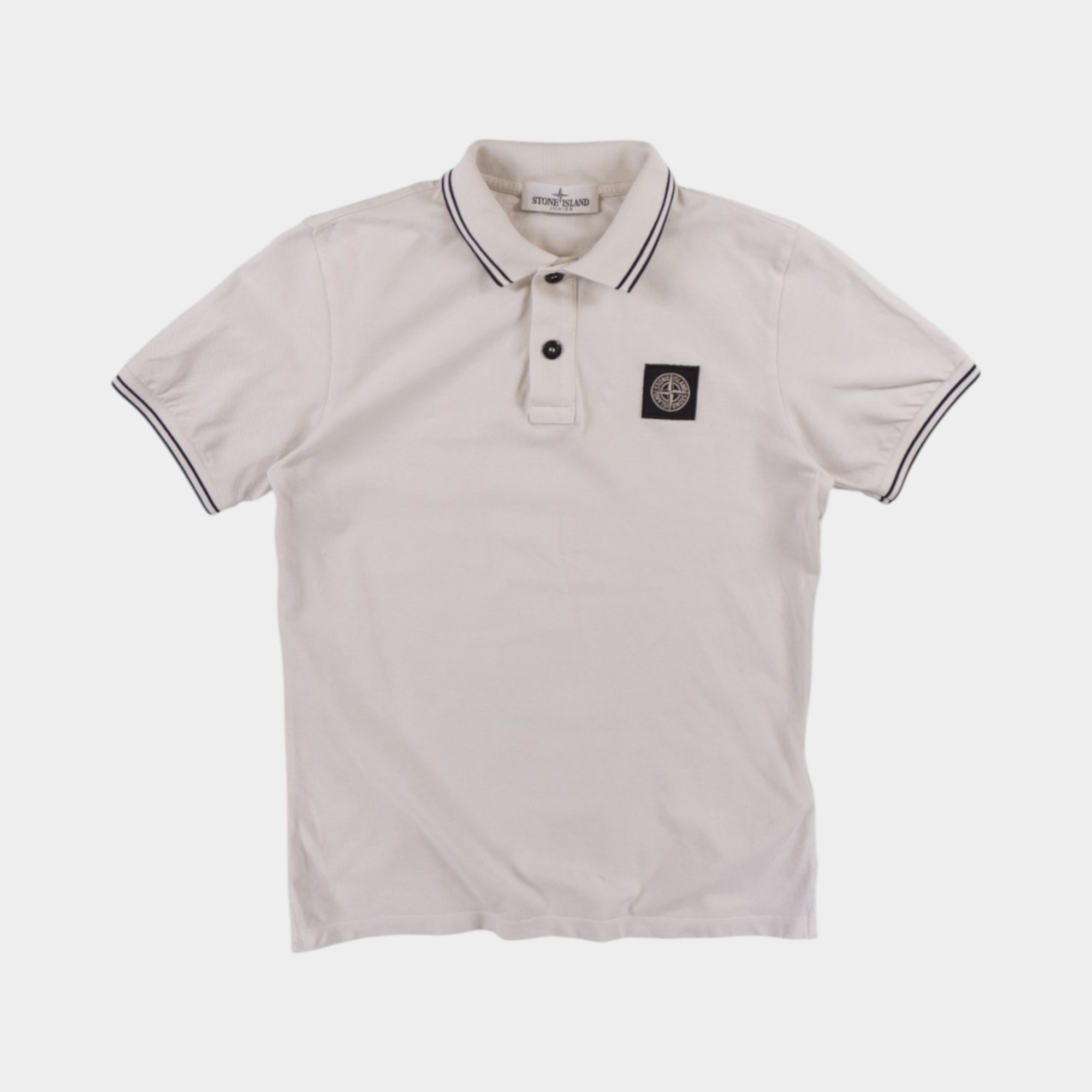 Stone Island Junior Бяла Тениска с Яка