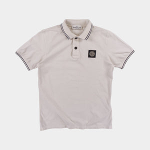 Stone Island Junior Бяла Тениска с Яка