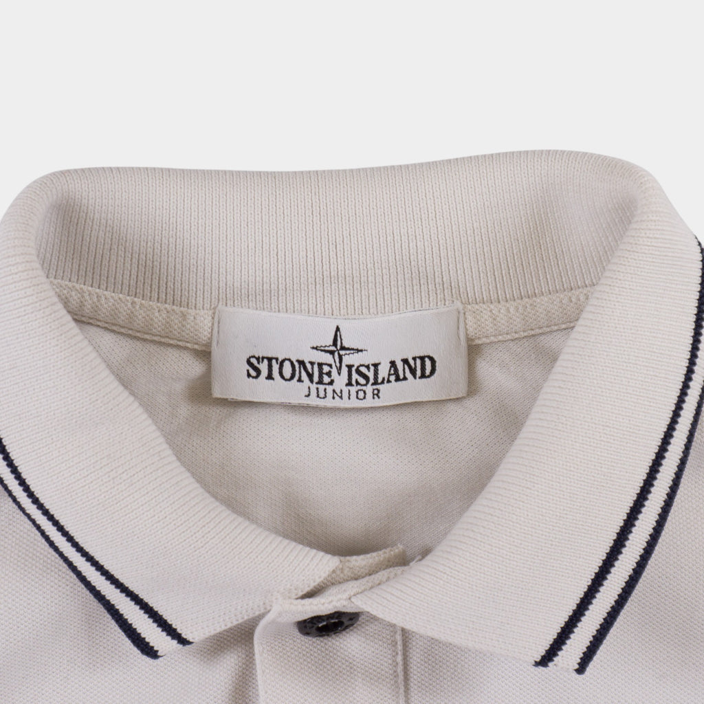 Stone Island Junior Бяла Тениска с Яка