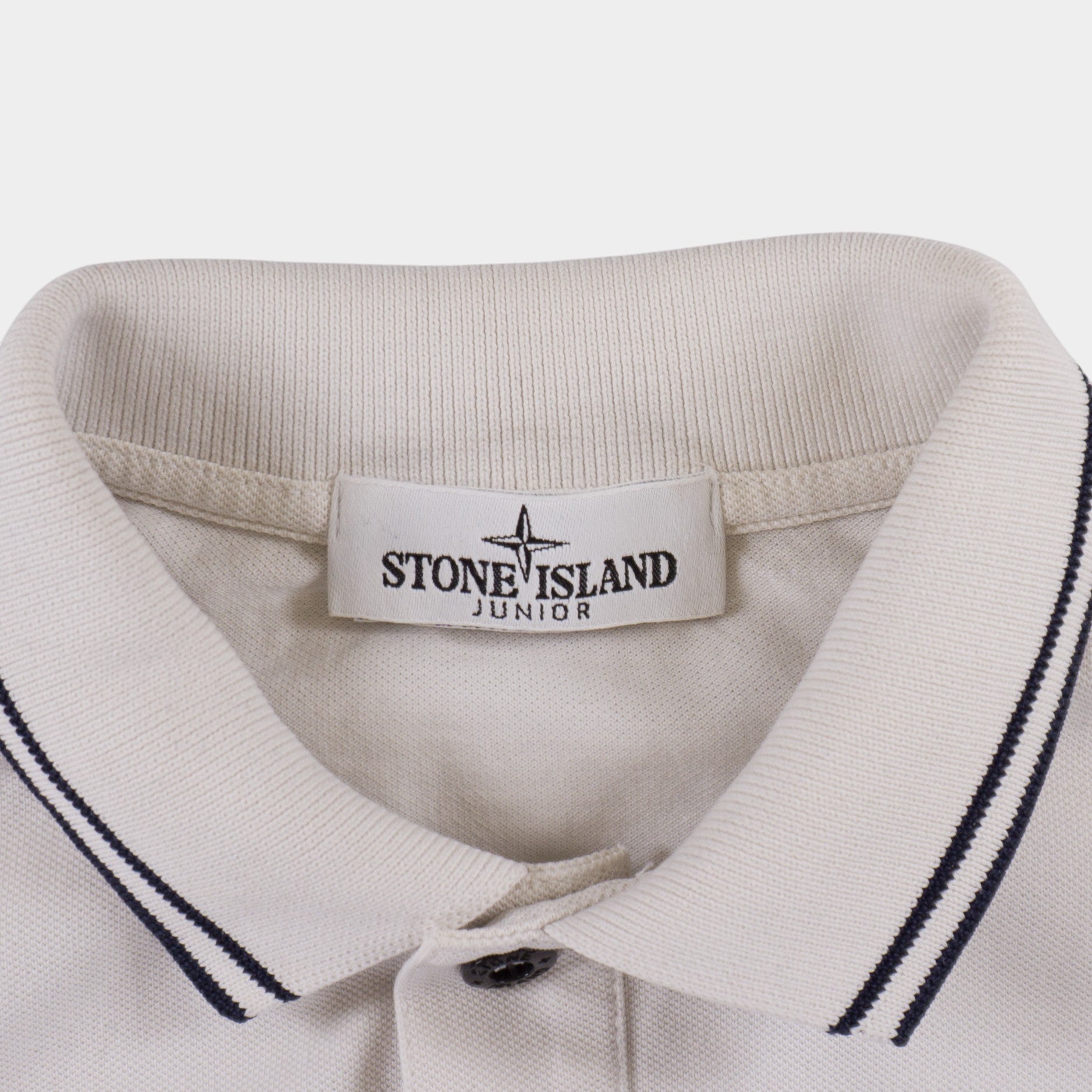 Stone Island Junior Бяла Тениска с Яка