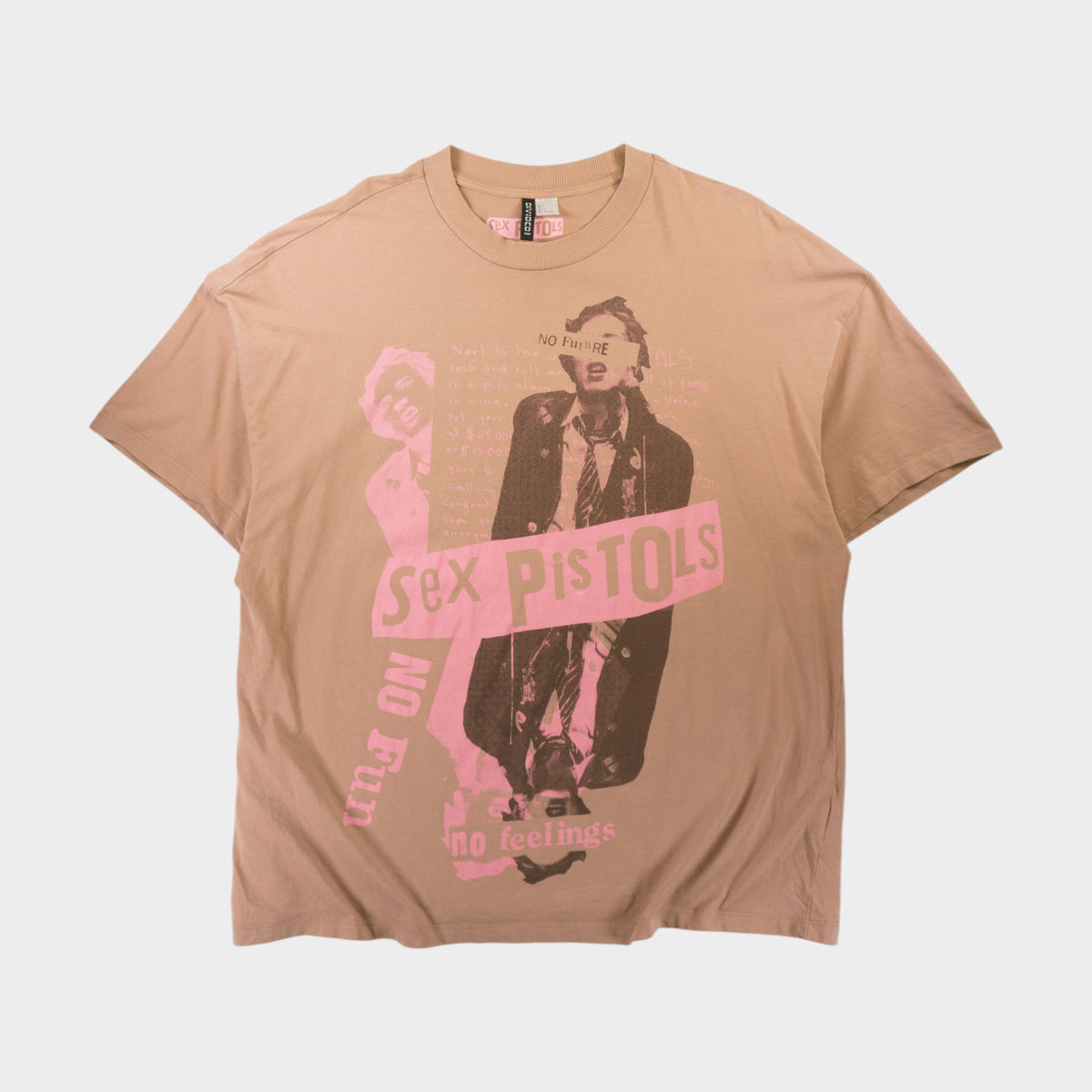 H&M X Sex Pistols Кафява Тениска с Графика
