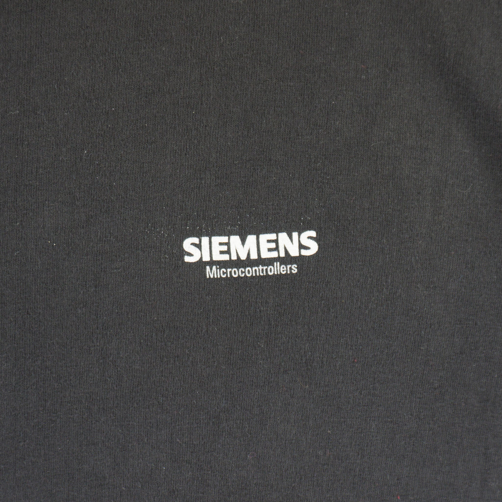 Siemens Винтидж Черна Тениска с Графика