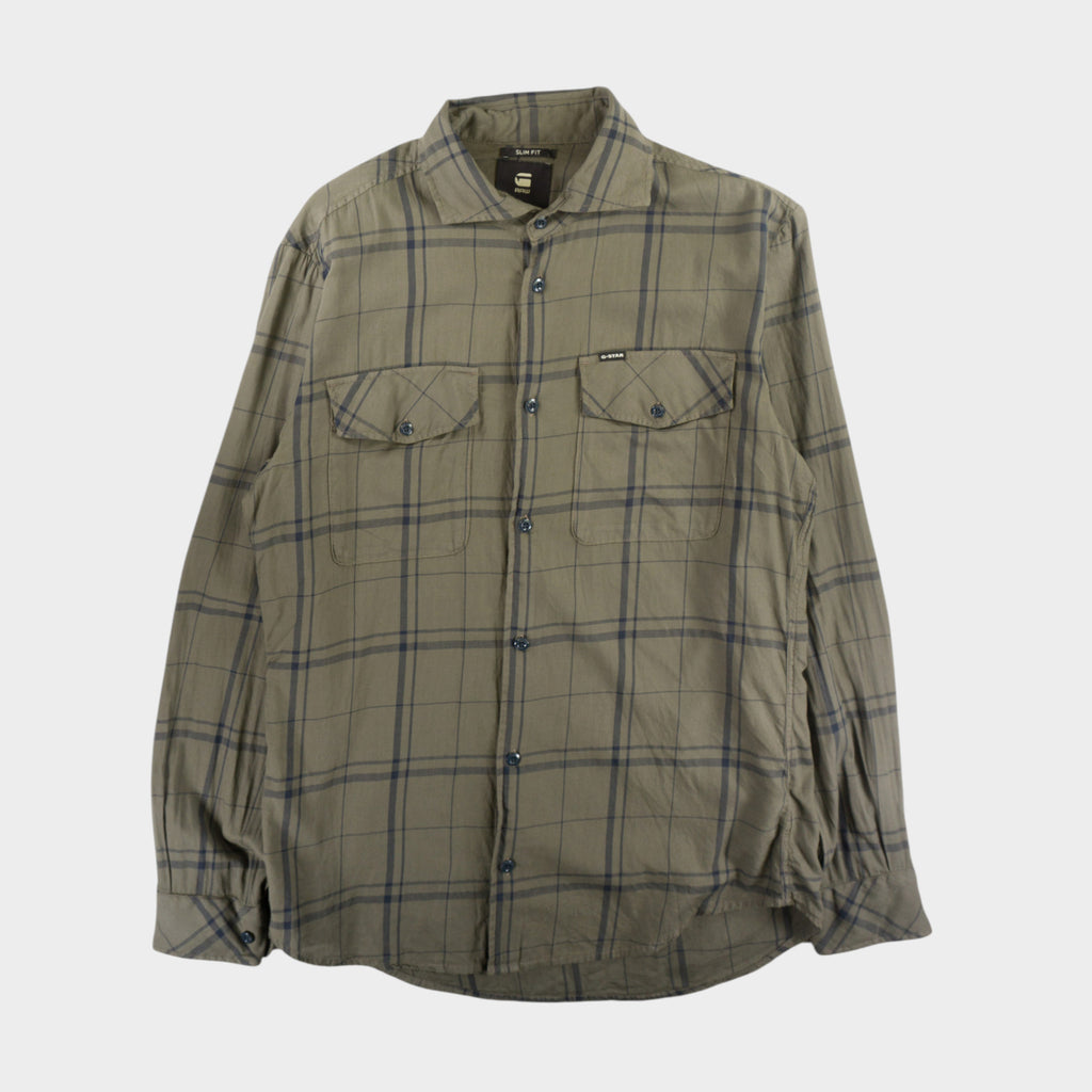 G-Star Raw Зелена Карирана Риза с Дълъг Ръкав