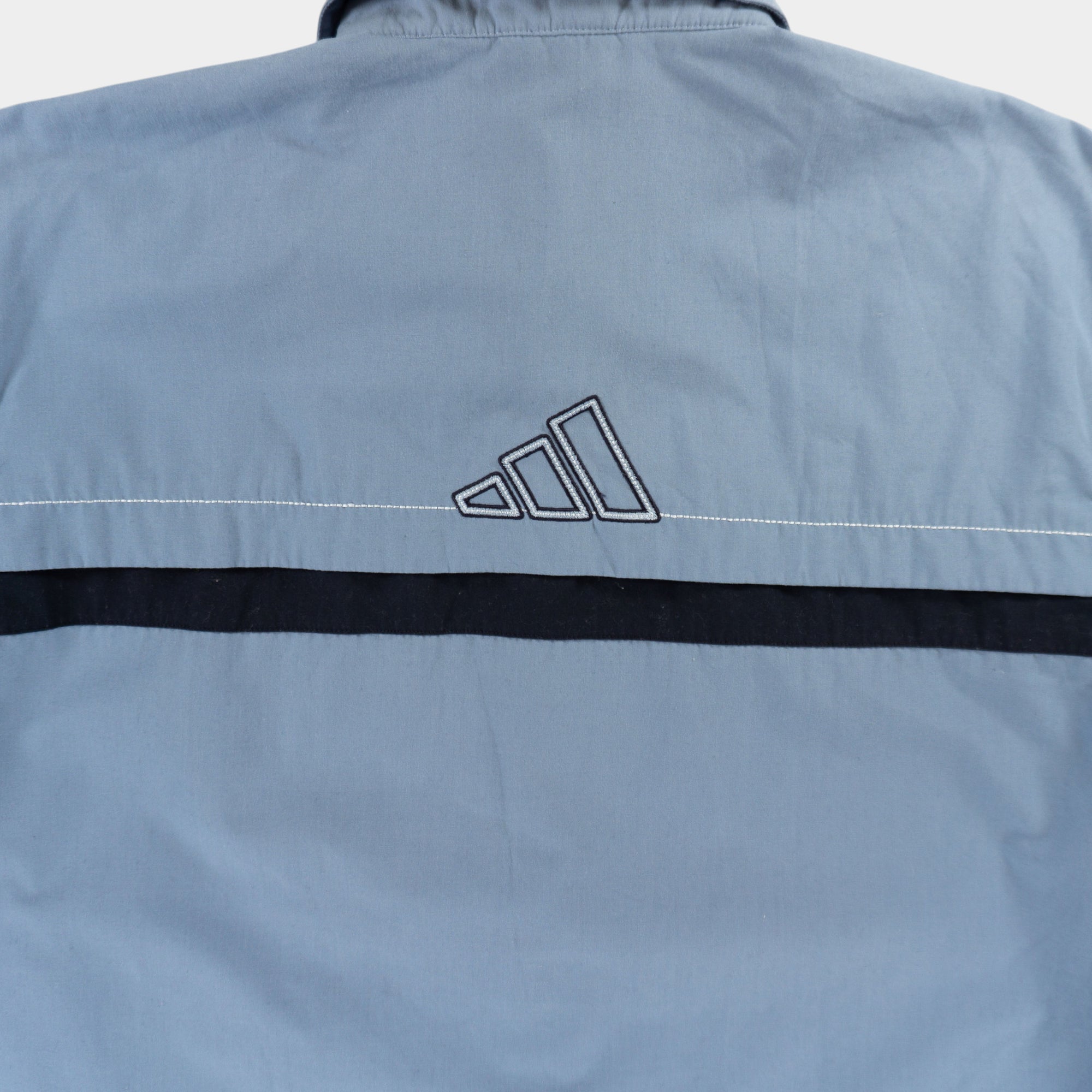 Adidas Винтидж Синя Риза с Къс Ръкав