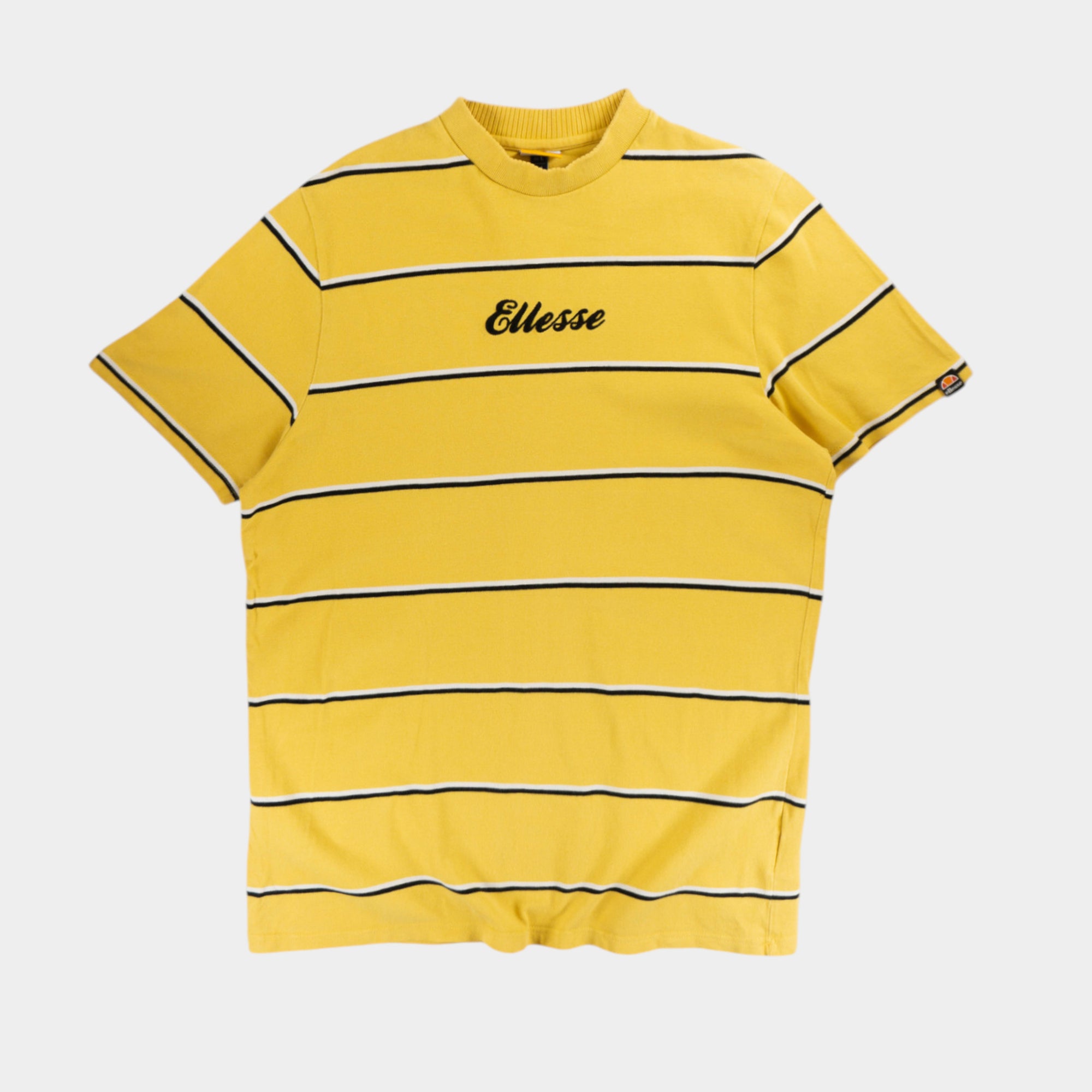 Ellesse Раирана Жълта Тениска