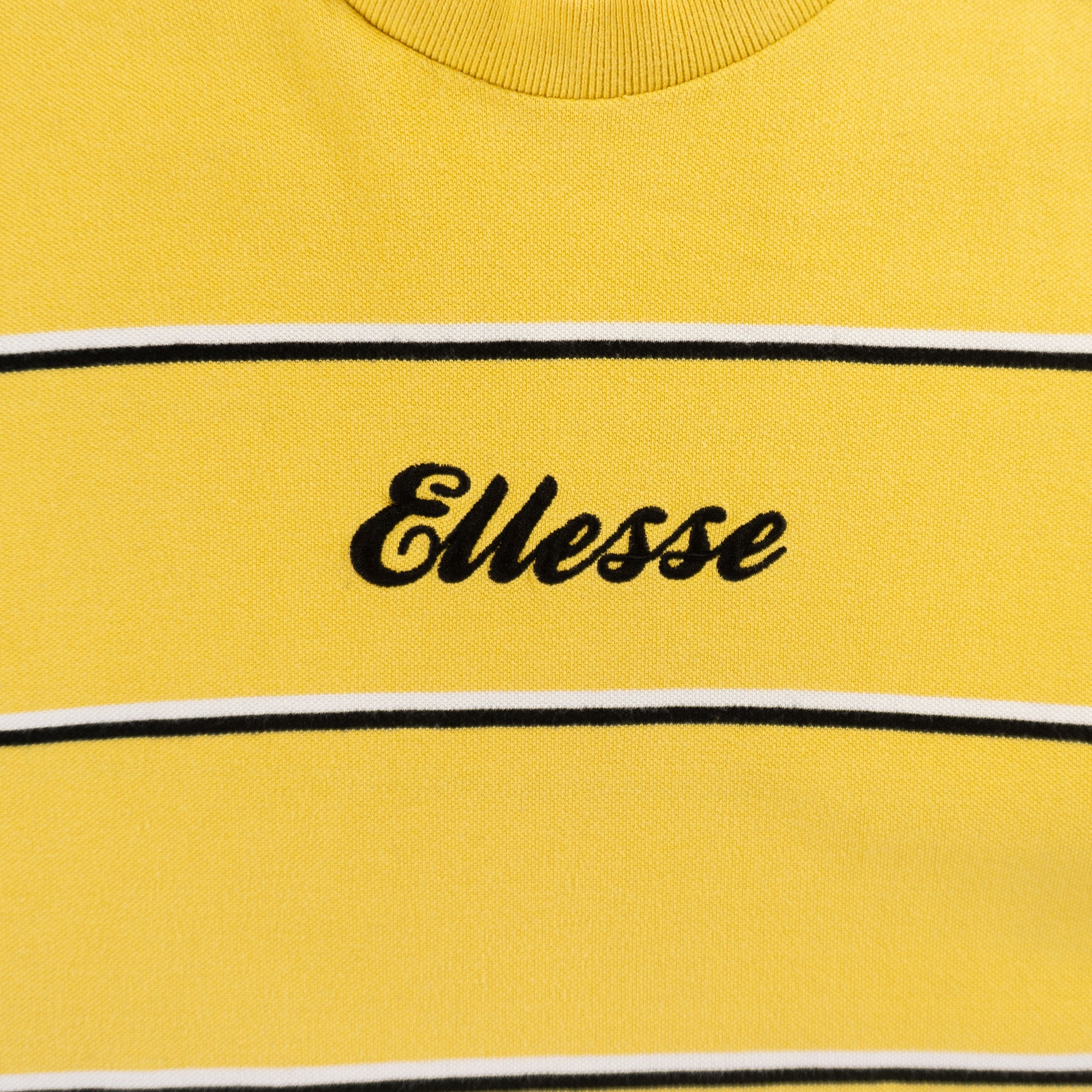 Ellesse Раирана Жълта Тениска