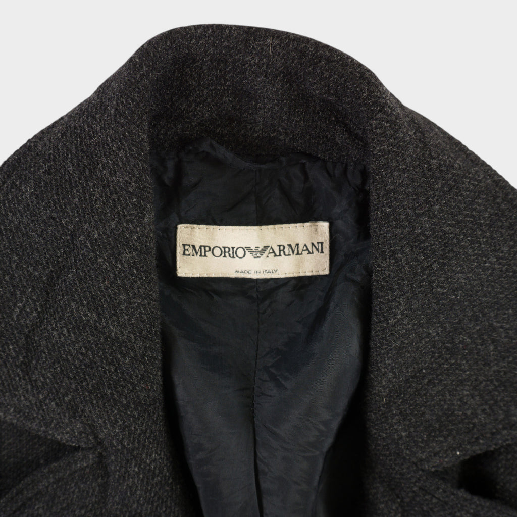 Emporio Armani Винтидж 90-те Сиво Вълнено Сако