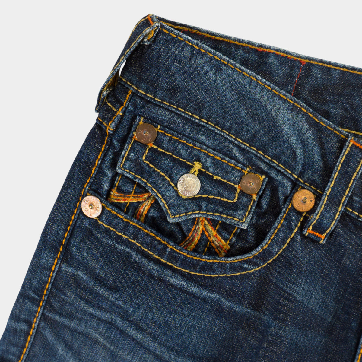 True Religion Rainbow Ricky Винтидж 2000-те Сини Дънки