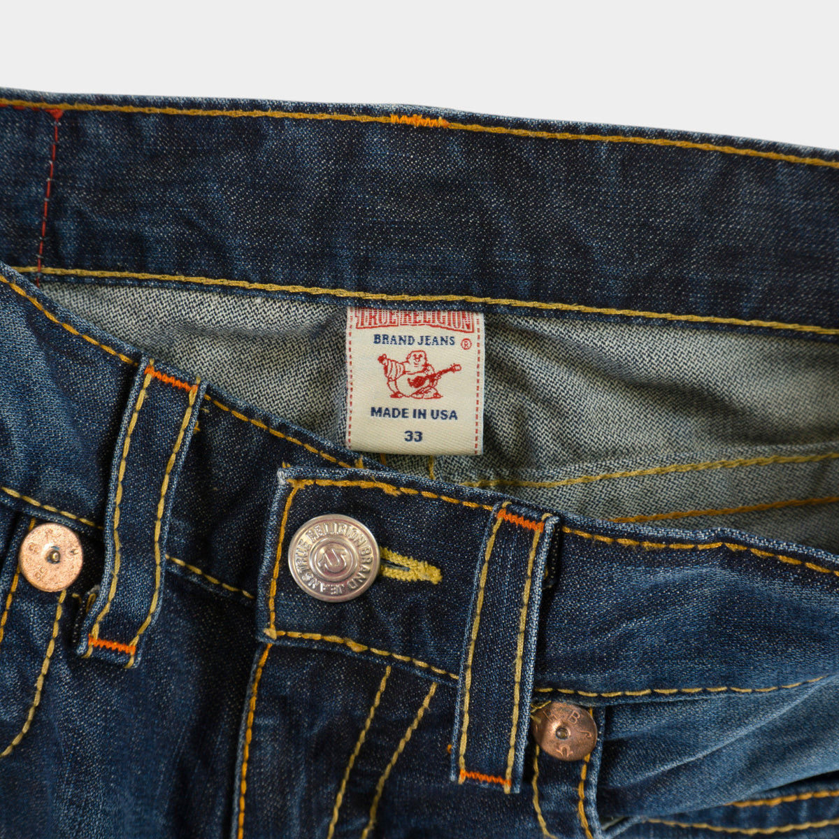 True Religion Rainbow Ricky Винтидж 2000-те Сини Дънки