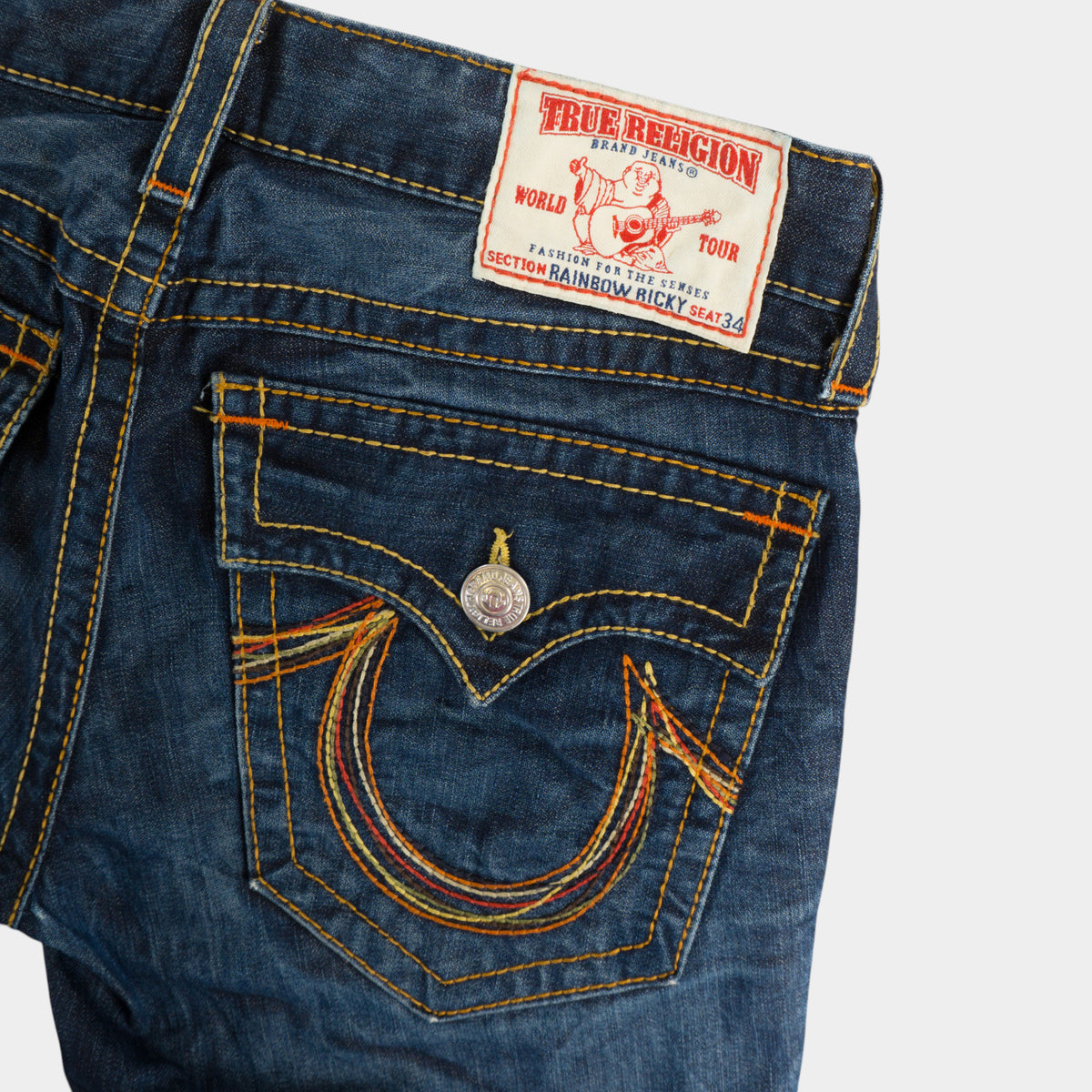 True Religion Rainbow Ricky Винтидж 2000-те Сини Дънки